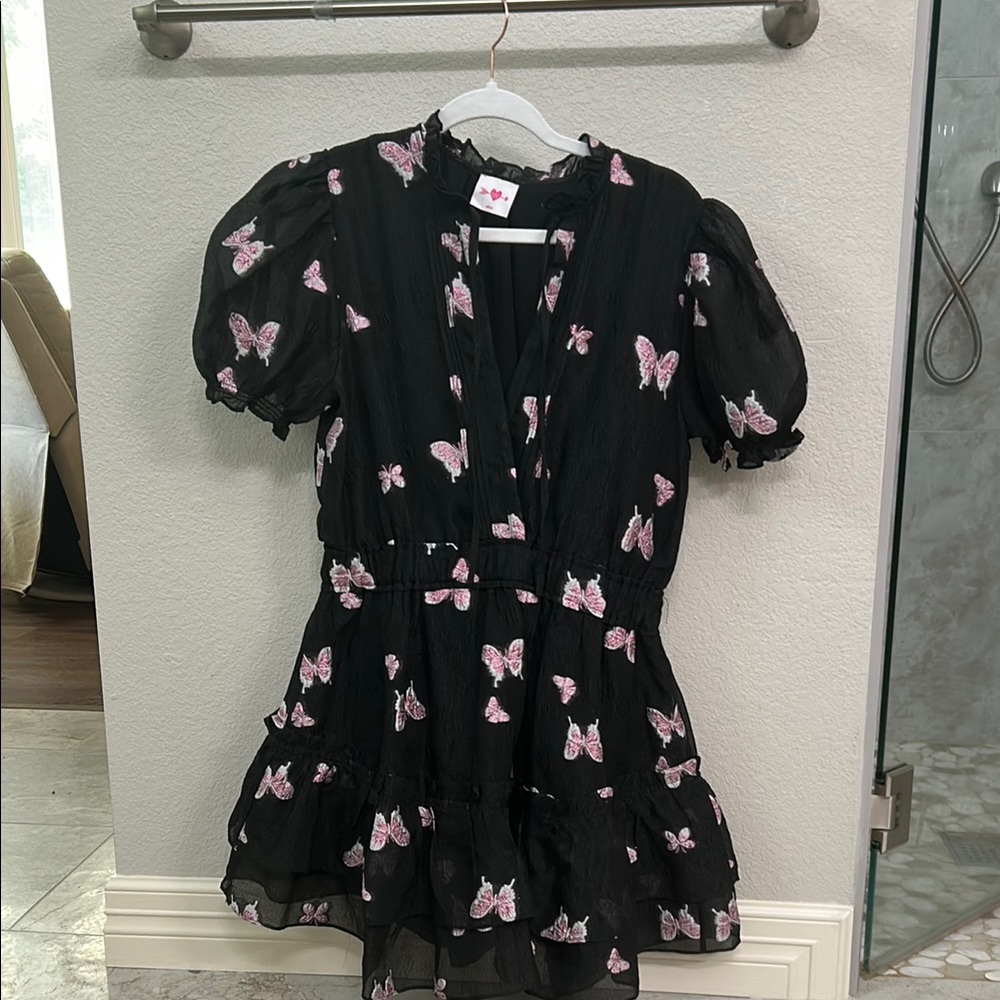 Buddy Love Black and Pink Butterfly Dress